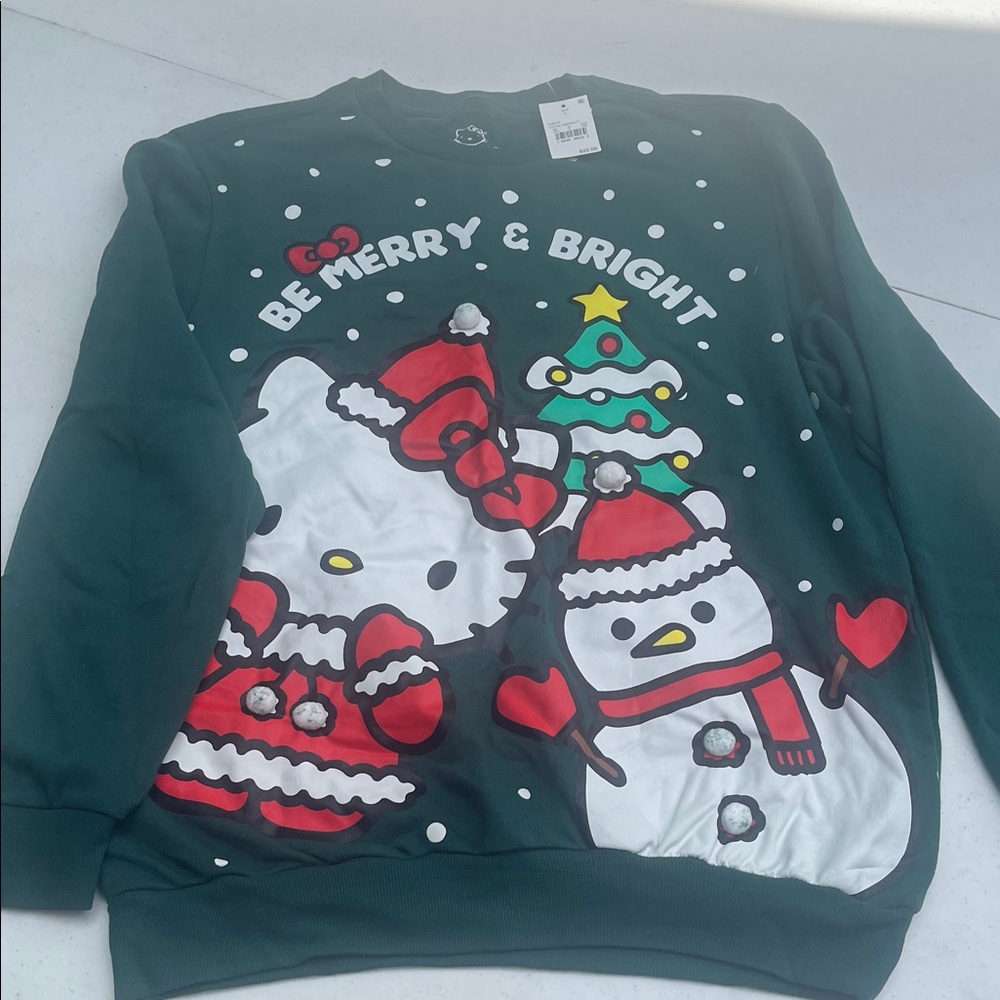 Hello Kitty Green Christmas Sweater